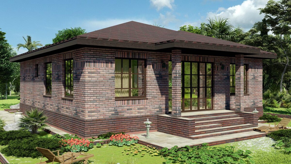 БОГОРОДСК 138 м2- проект одноэтажного дома 13х13 с 4 спальнями и ...