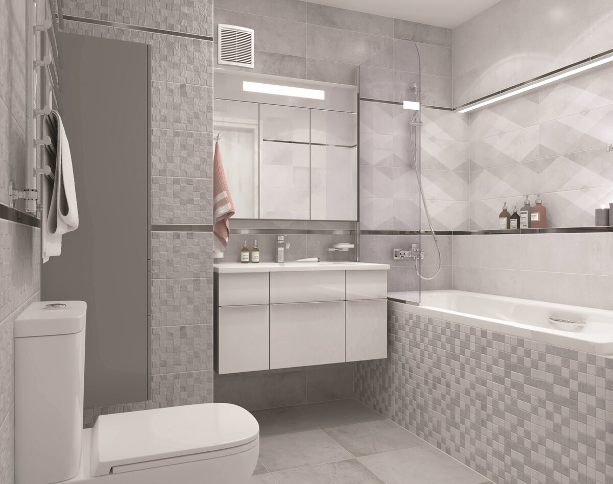 Решетка РЦ закрывает выход вентиляционной шахты в ванной