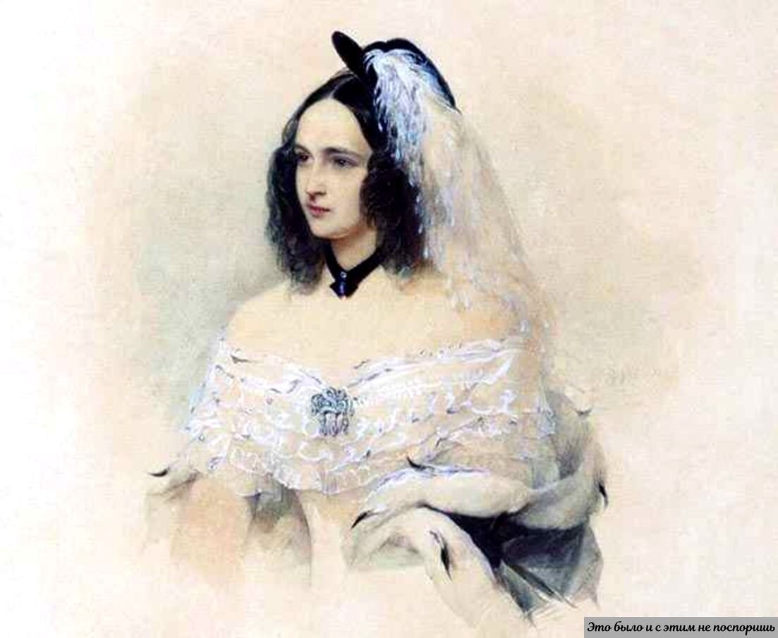 Наталья Гончарова. Самый известный портрет (кисти В. Гау). Его источник – https://clck.ru/33Z6S7 