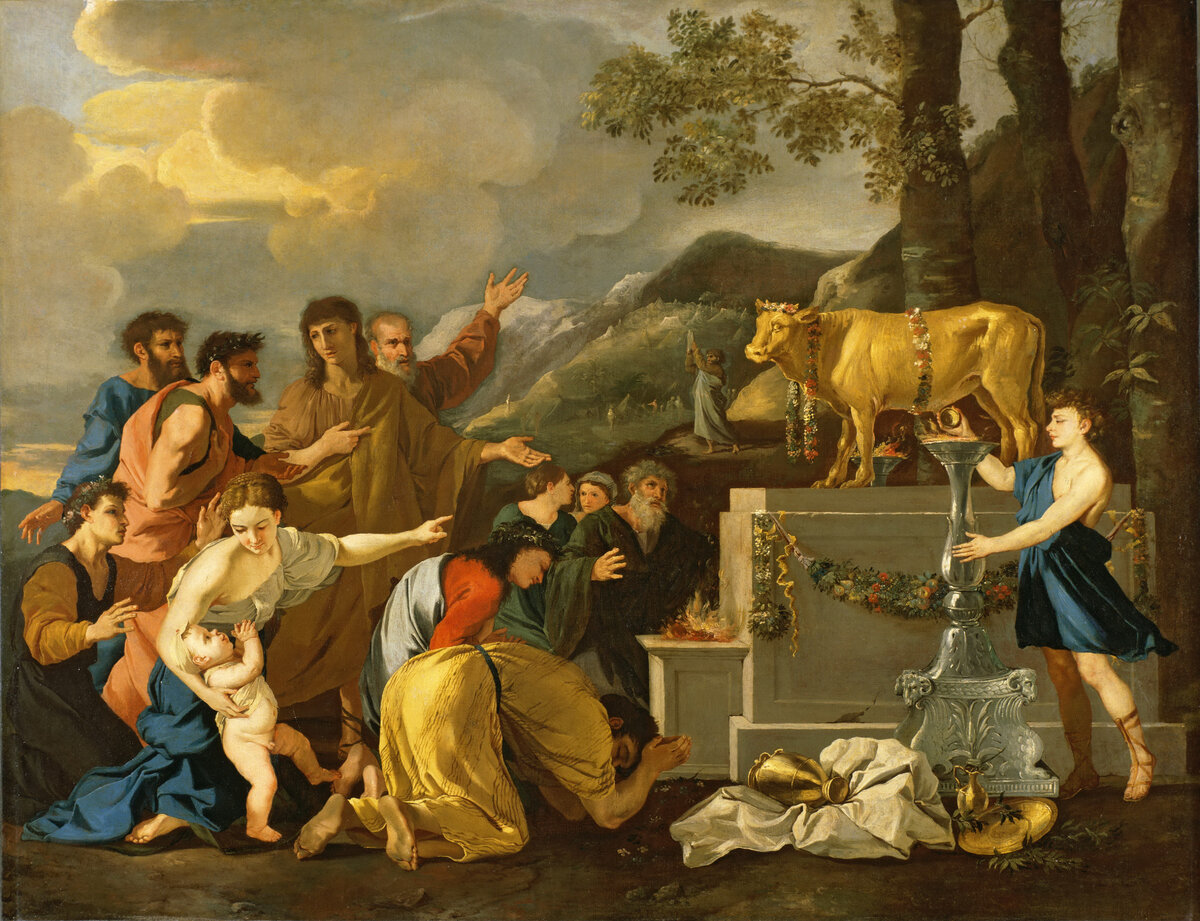 Н. Пуссен. Поклонение золотому тельцу.