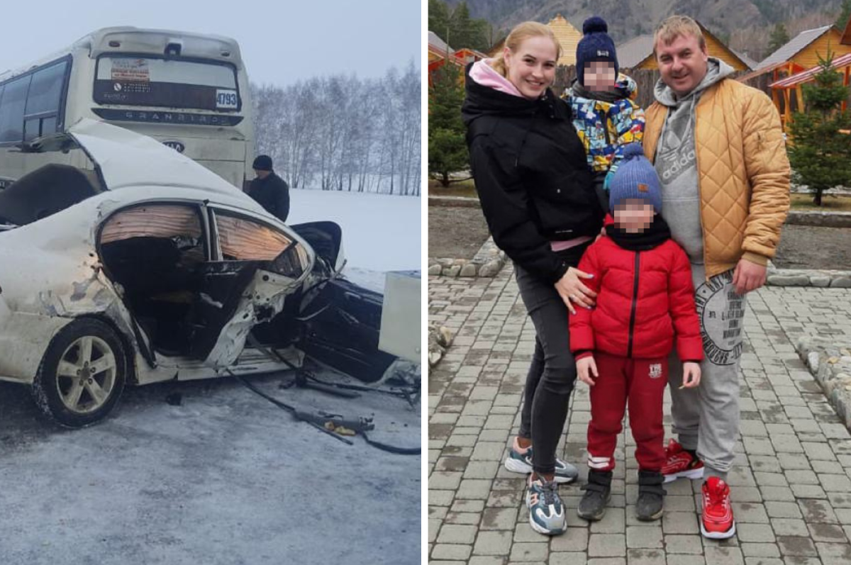 Семьи разбившихся. В Новосибирске разбилась семья. Родители и трое детей погибших в аварии.