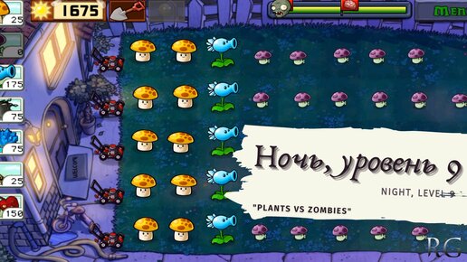 Plants vs zombies - Night Level 9