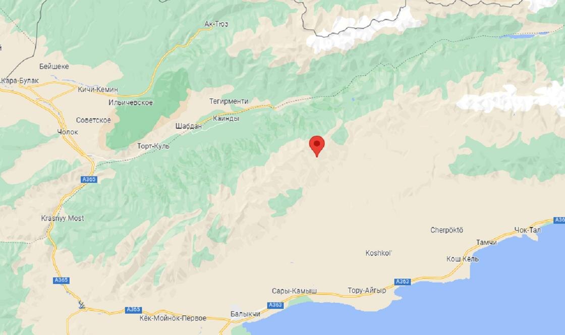    Эпицентр землетрясения:google.kz/maps