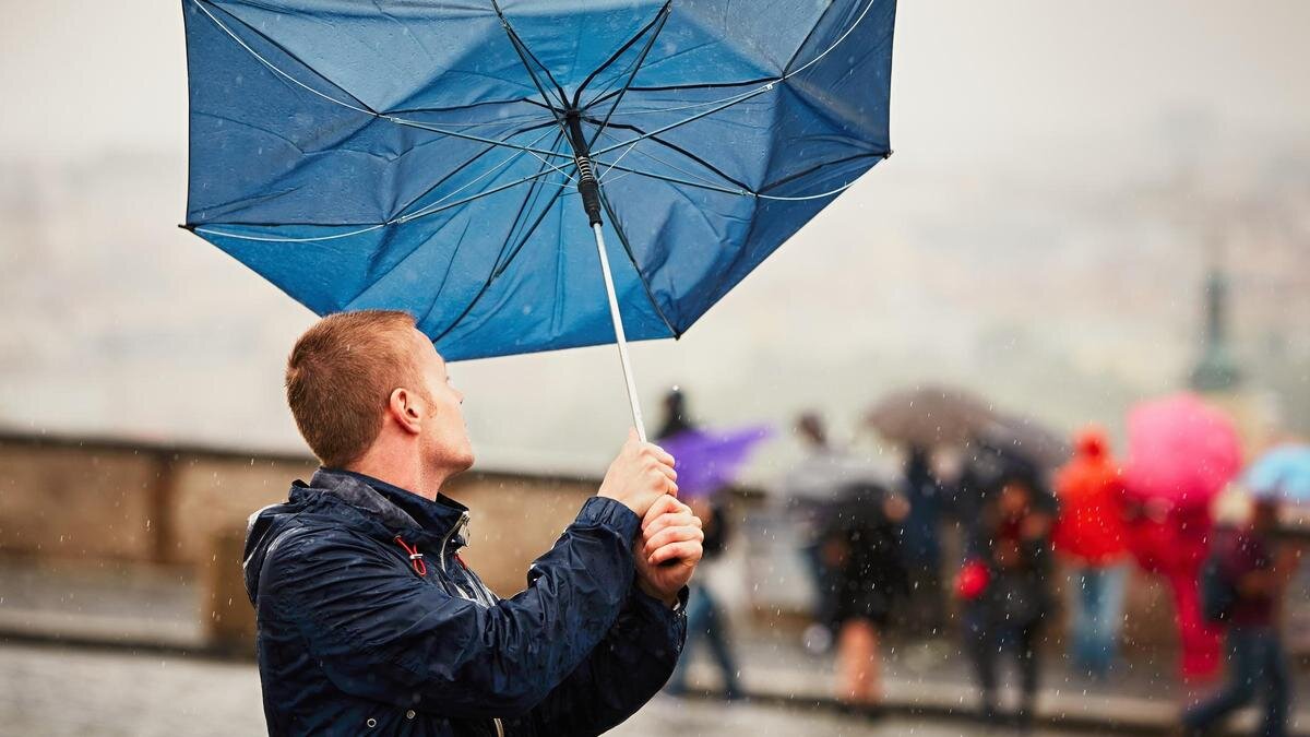    Ветер сломал зонтик:Chalabala/Getty Images