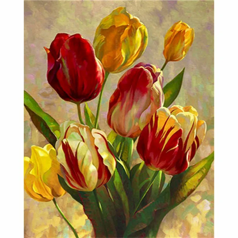 Картины маслом с тюльпанами