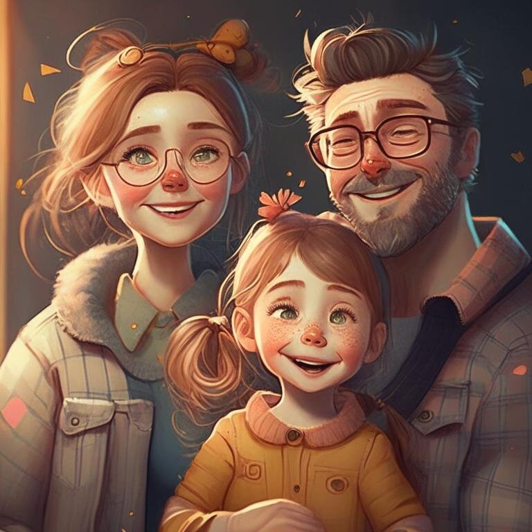 Счастливое детство Маруси. Картинка создана нейросетью.