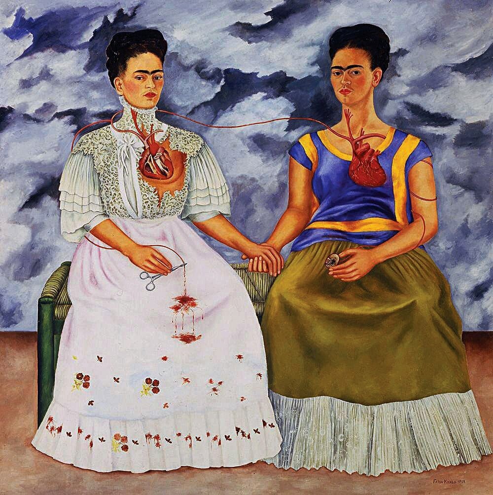 Фото: Фрида Кало. Las dos Fridas («Две Фриды»), 1939 г. 
Museo de Arte Moderno, Mexico City
