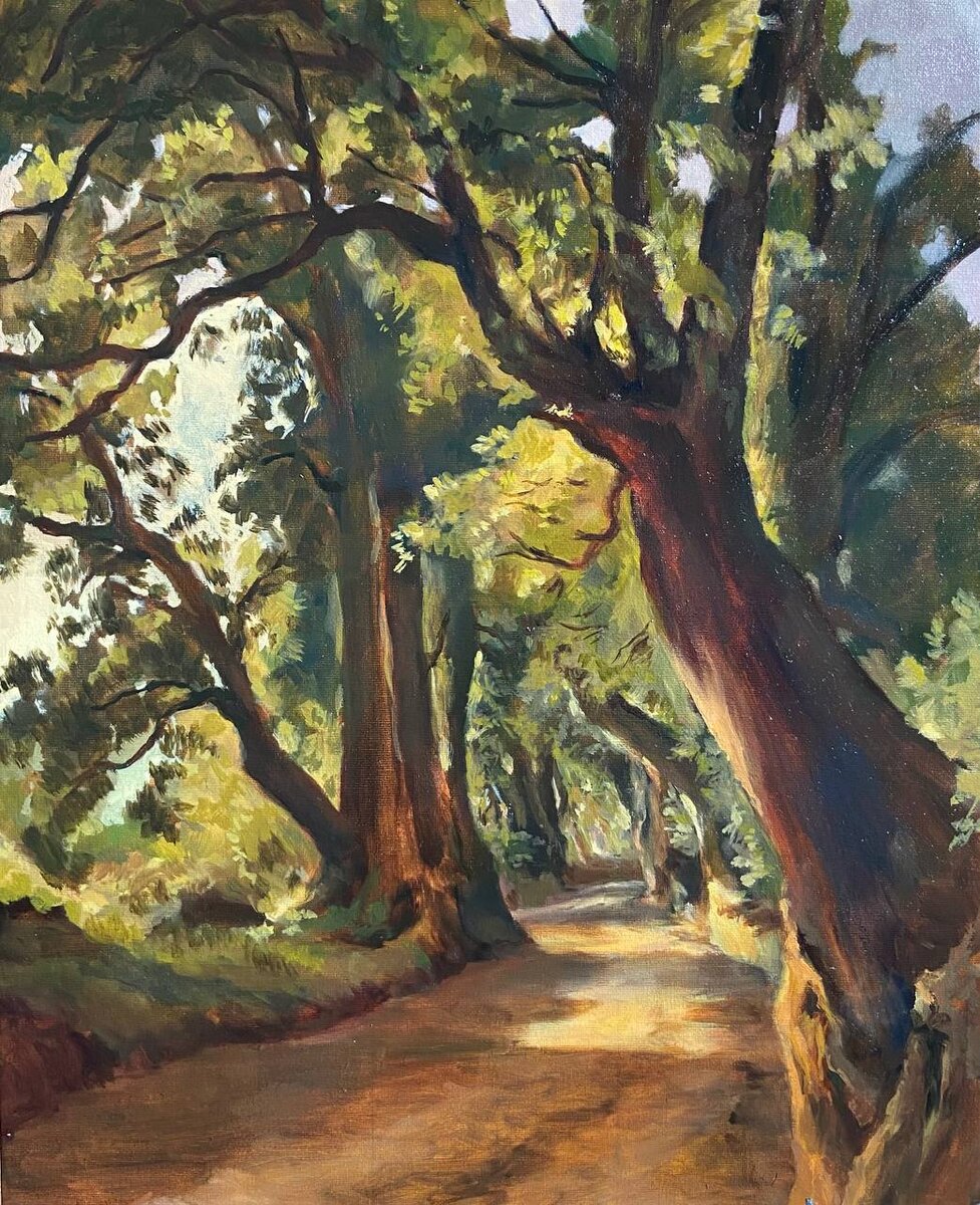 Работа нашего педагога Гасиловой Натальи копия картины Лебедева «Аллея в Альбано»