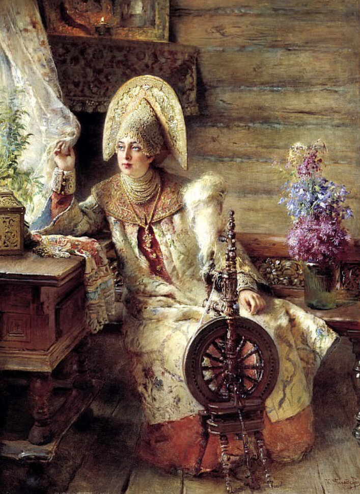 «Боярышня у окна», худ. Константин Маковский, 1890 г.