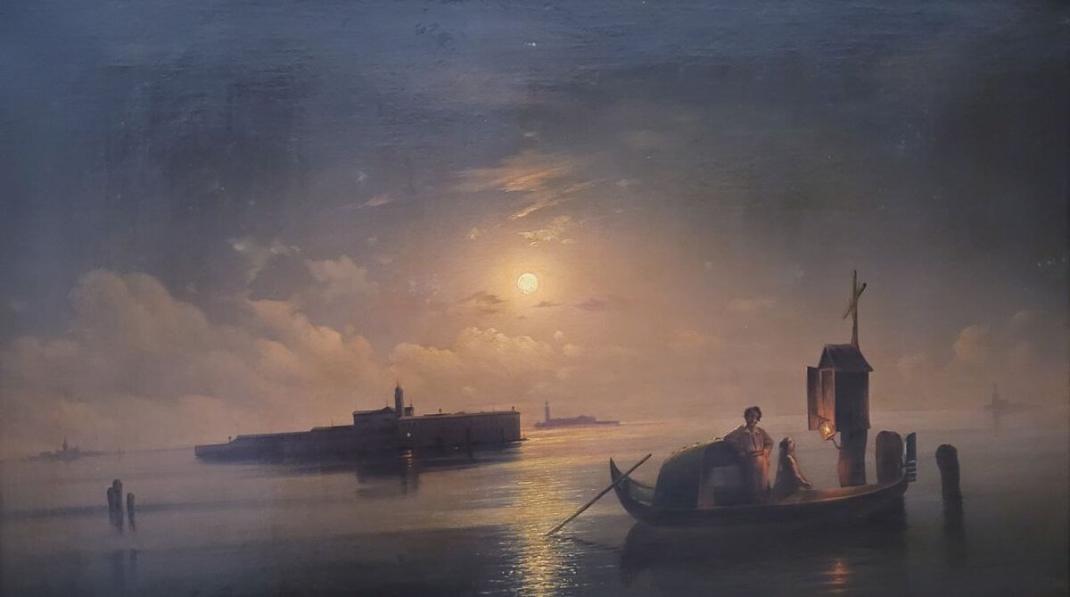 А.А.Киселев. Ночной пейзаж. 1887 г. Находится в Пензенской областной картинной галерее имени К.А. Савицкого
