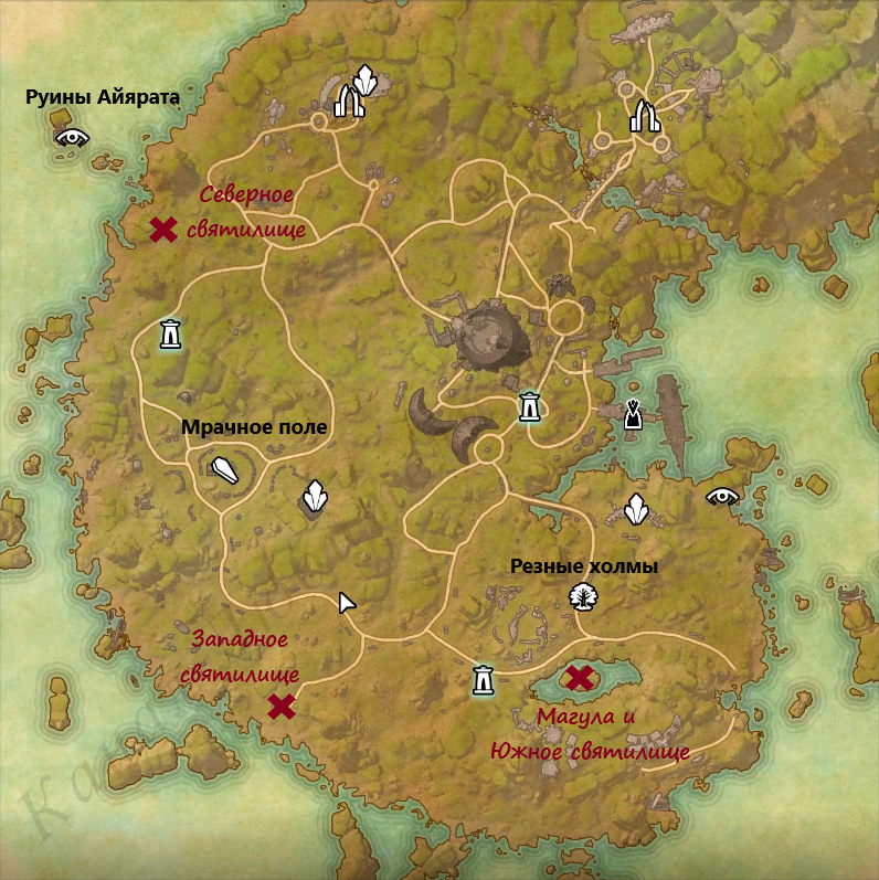 Святилища на карте