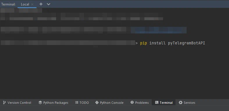 pip install pyTelegramBotAPI