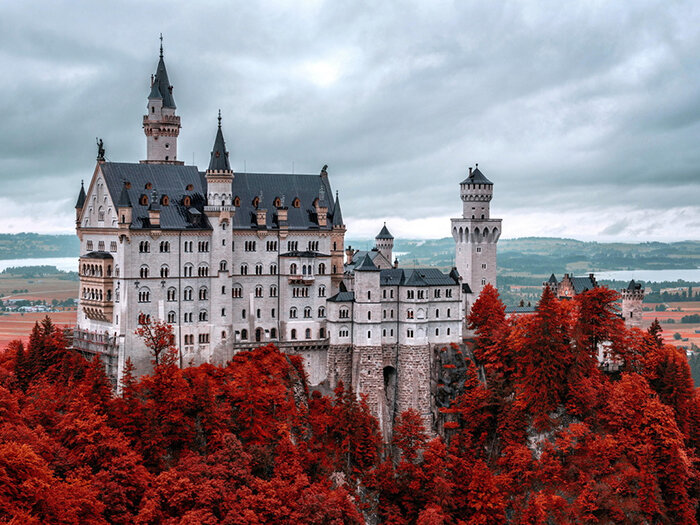 Вид на замок Нойшванштайн