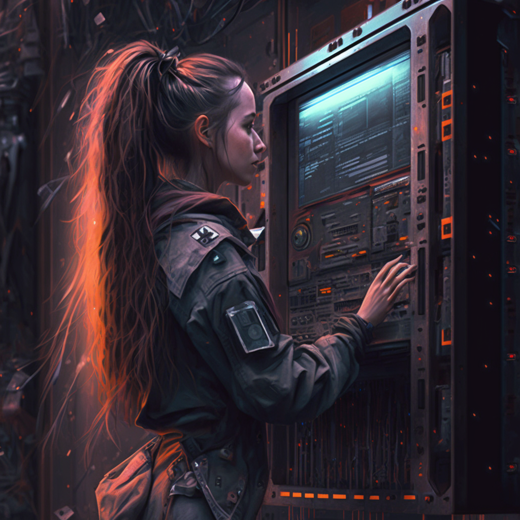 Дженнифер прикасается к компьютеру