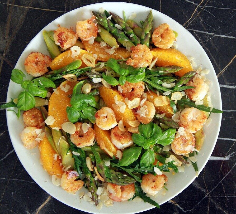 ПП салат с креветками - лёгкий, вкусный, простой рецепт с фото