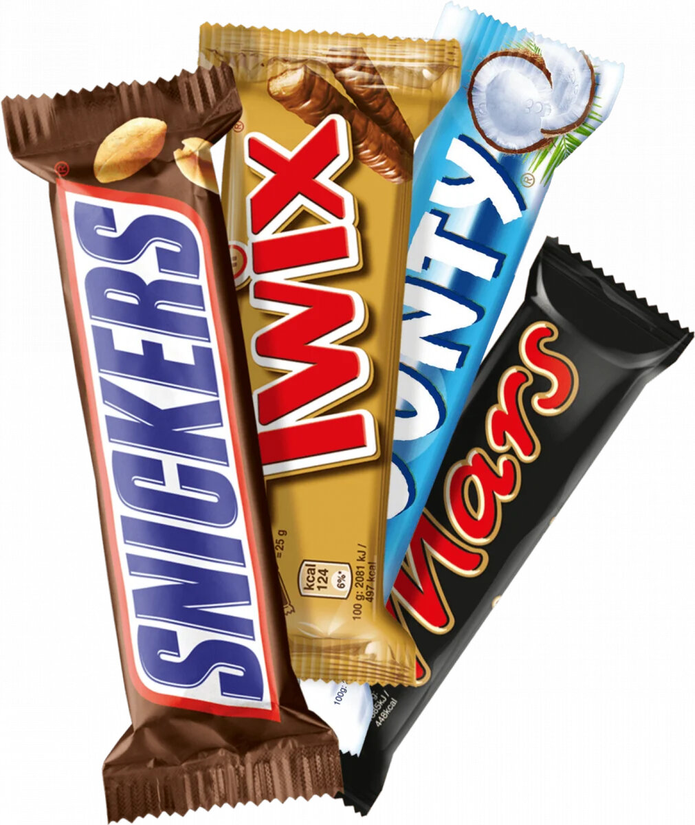 Шоколадные батончики Mars snickers Twix