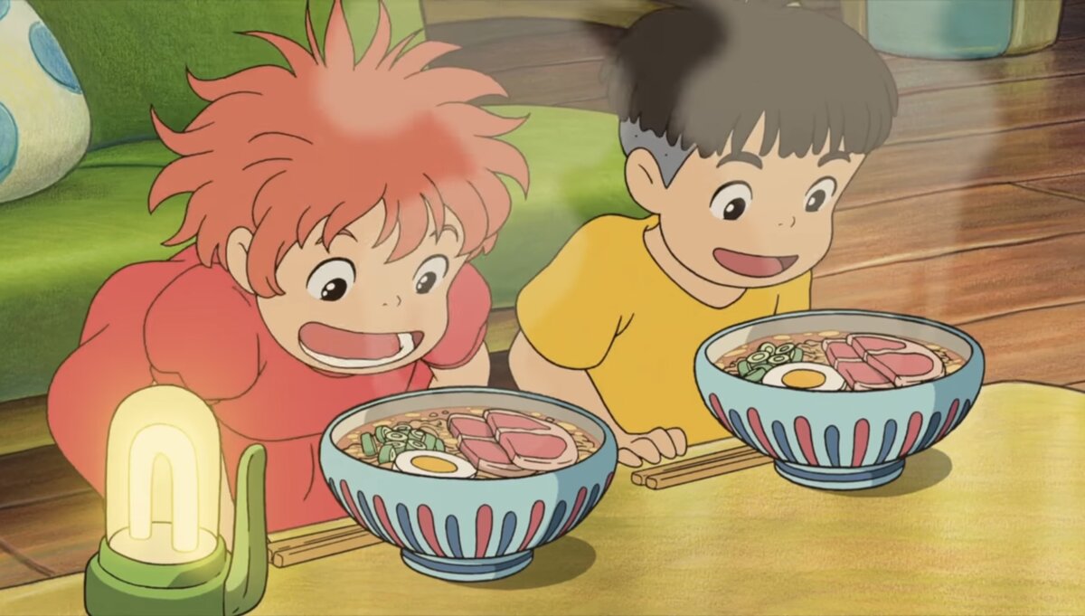 Детализация в аниме от студии Ghibli поражает до глубины души. Чего стоит только еда, которая так часто мелькает в кадрах!-2