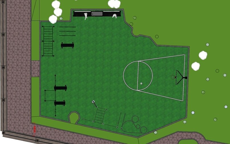 Концепция спортивной площадки. Вид сверху