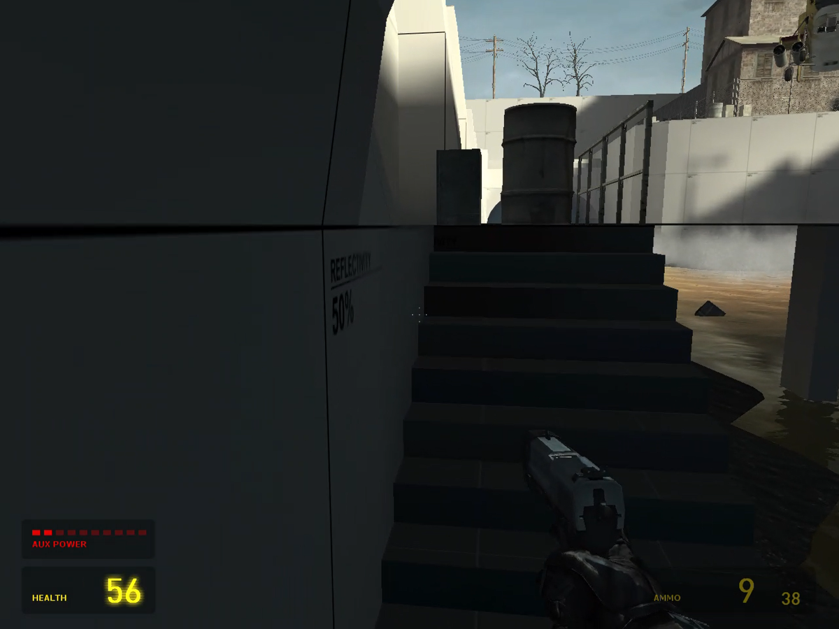 Бочки, от них налево