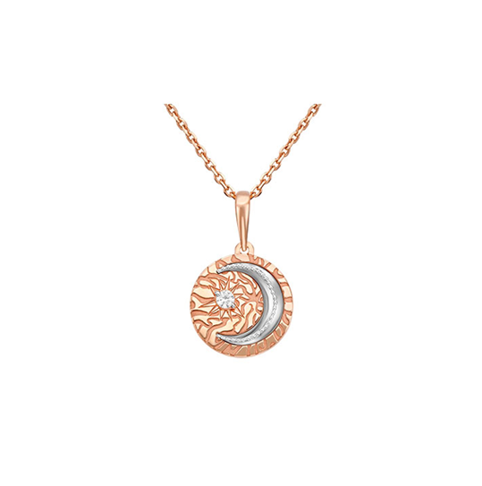 Золотой медальон PLATINA Jewelry 03-3093-00-401-1111-03 с фианитом