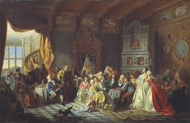 Картина "Ассамблея при Петре" кисти Станислава Хлебовского (изображение из открытых источников)