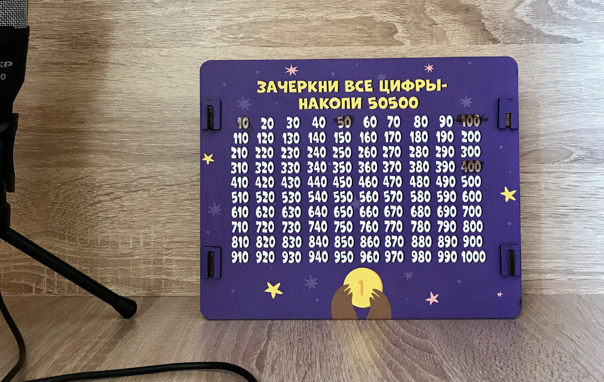 А сыну я купила в Фикспрайсе популярную в тик-токе копилку «50500». В неё надо класть деньги на протяжении 100 дней, каждый день сумма увеличивается на 10 рублей. Кладёшь денежку - зачеркиваешь цифру на копилке, через 100 дней становишься обладателем богатства в  50500 рублей.