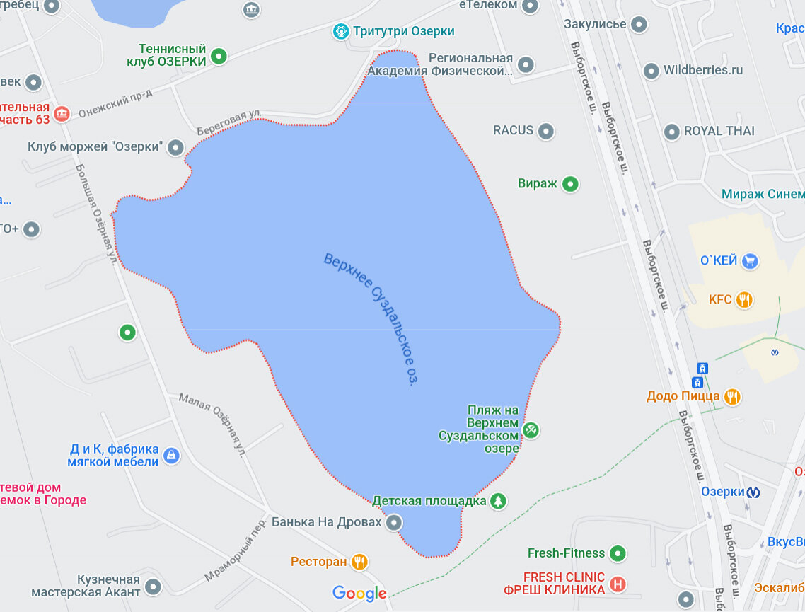 Суздальские озера санкт петербург на карте