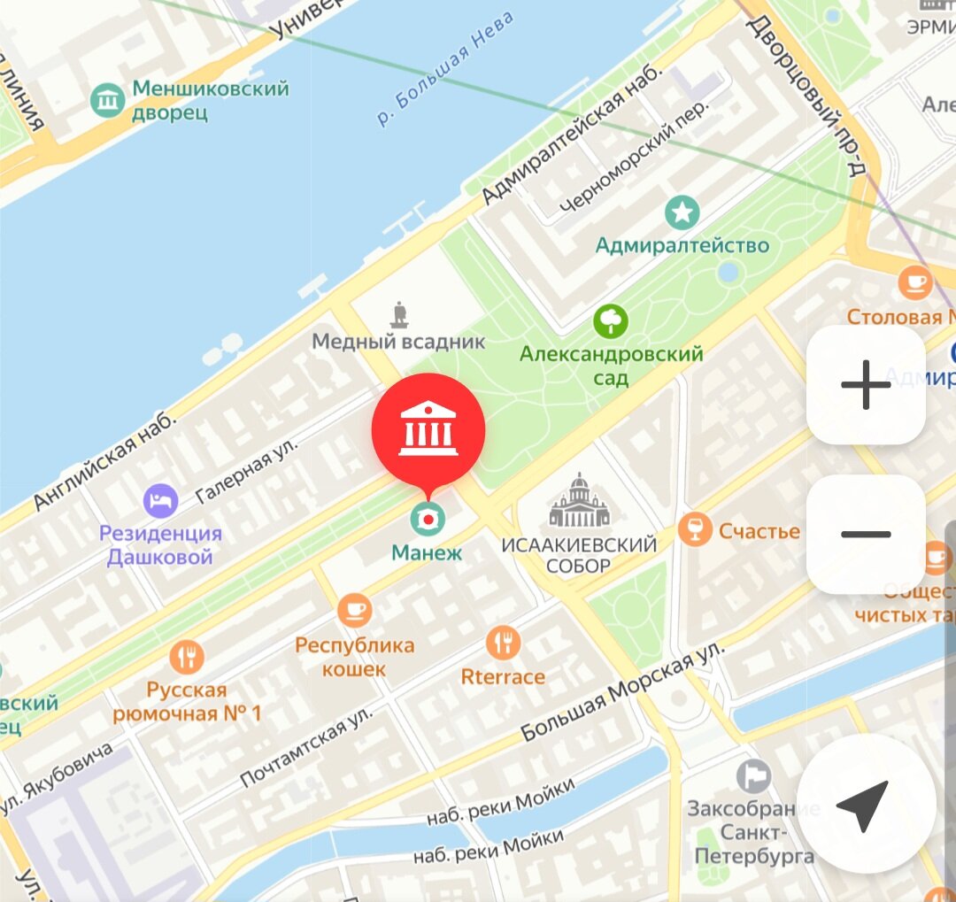 Адрес ЦВЗ "Манеж" в Санкт-Петербурге на Яндекс
