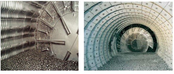 Общий вид бронефутеровки камер мельницы