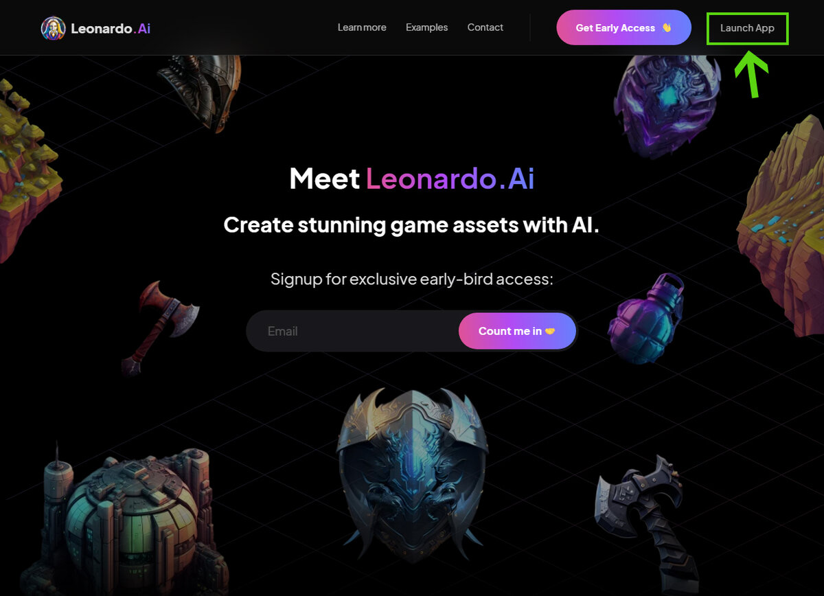 Лендинг Leonardo AI по состоянию на 12 июня 2023 года. Не гарантирую, что он выглядит так до сих пор.