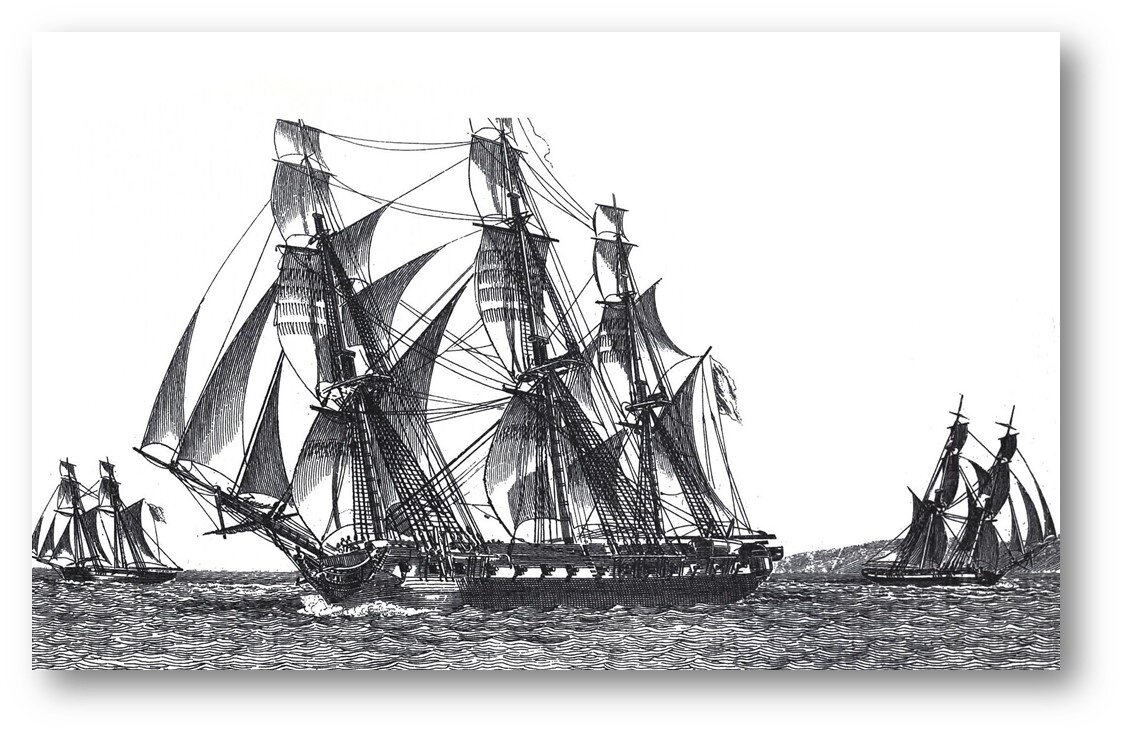Фрегат «Медуза». Гравюра Жан-Жерома Божана. 1816 год