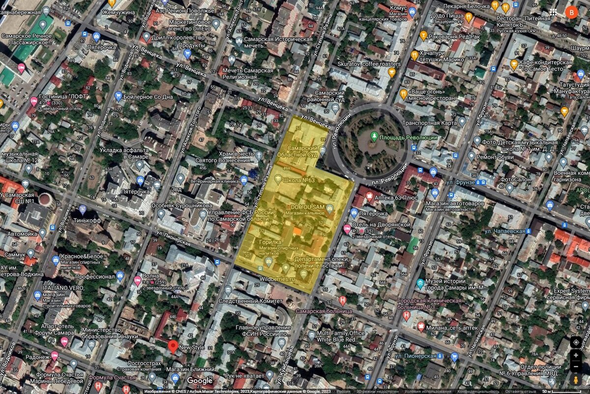 Квартал №23 на карте современной Самары
