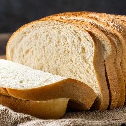  Калорийность и состав белого хлеба.  Ниже приведены средние значения. Как видно из графика, белый хлеб - это продукт с большим количеством углеводов.