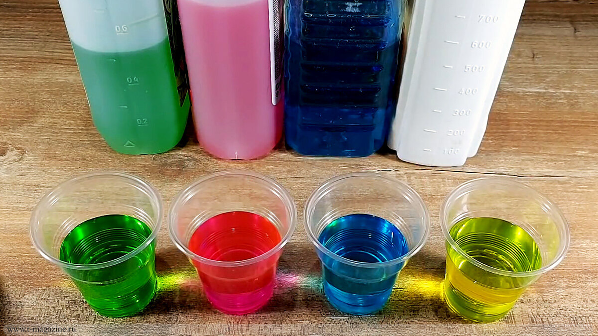 четыре вида охлаждающей жидкости для ДВС