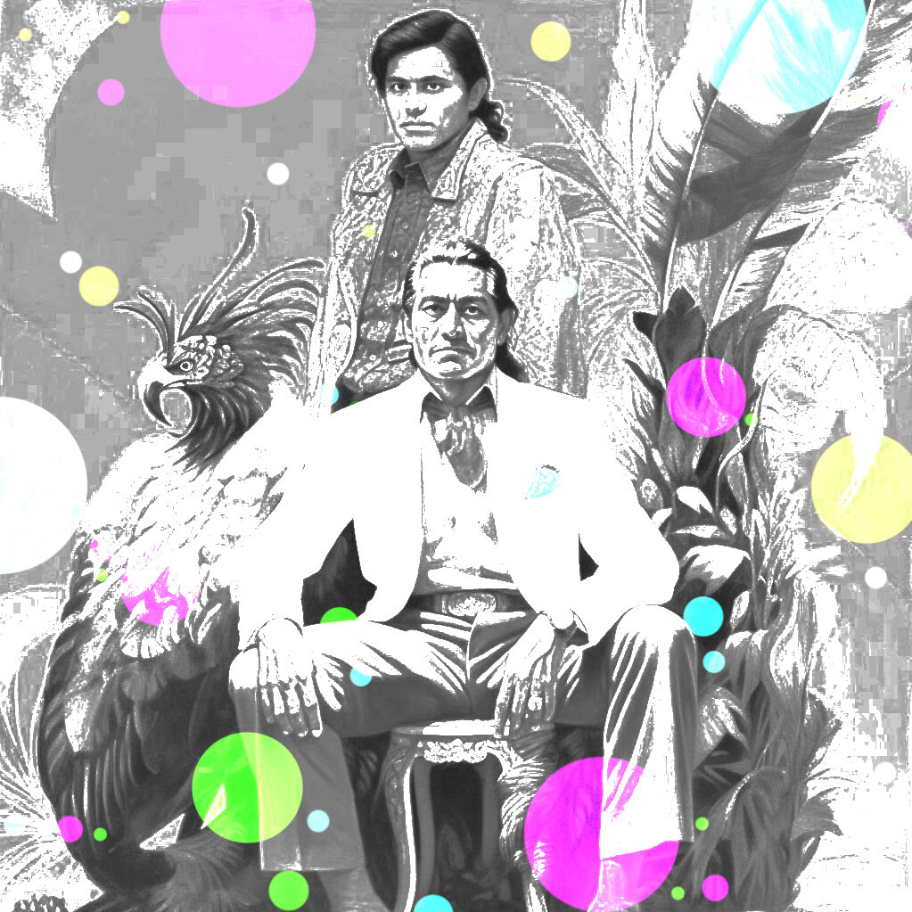 Молодой Карлос Кастанеда и его наставник дон Хуан Матус (рисунок нейросети)