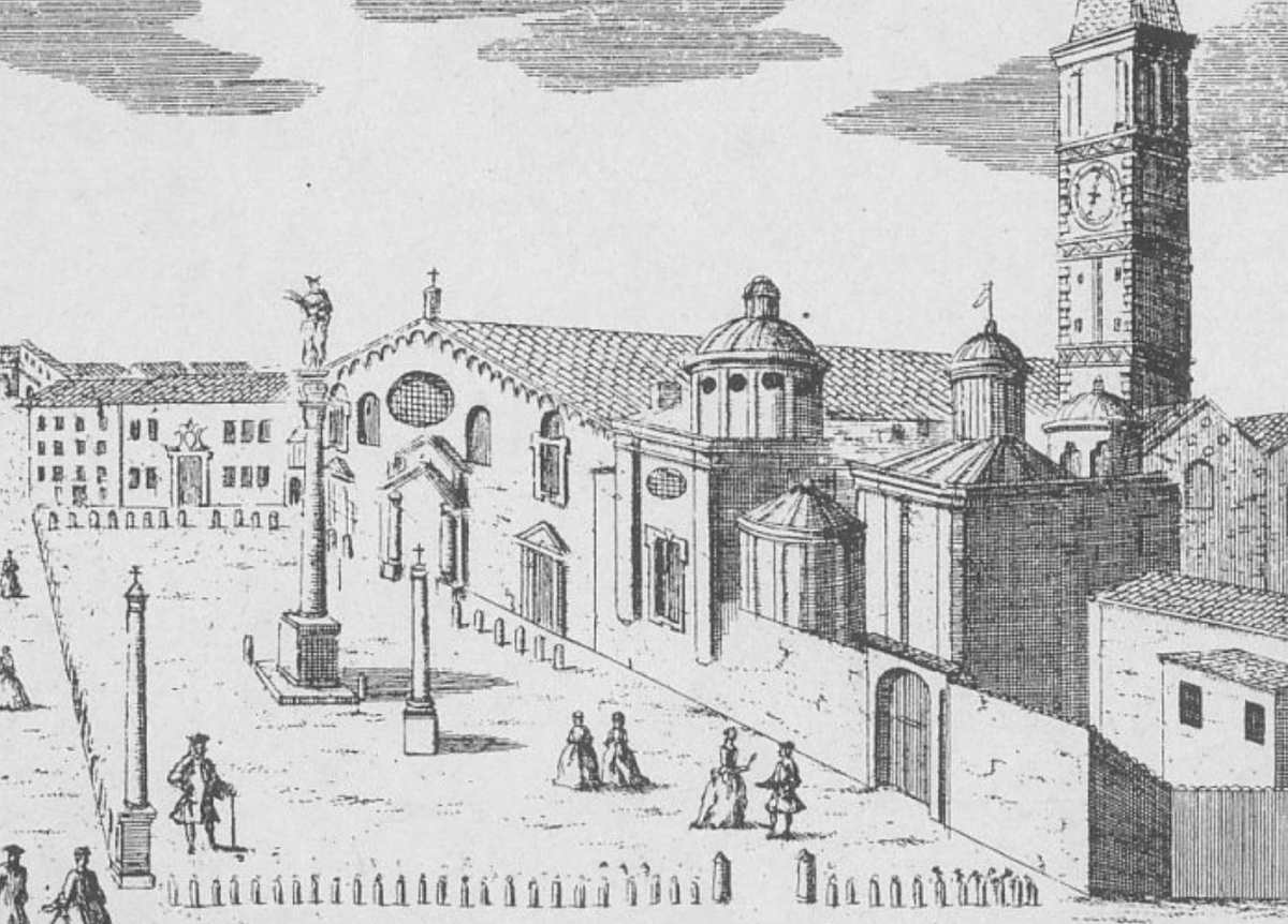 Базилика Сан-Эусторджо на гравюре 1745 года