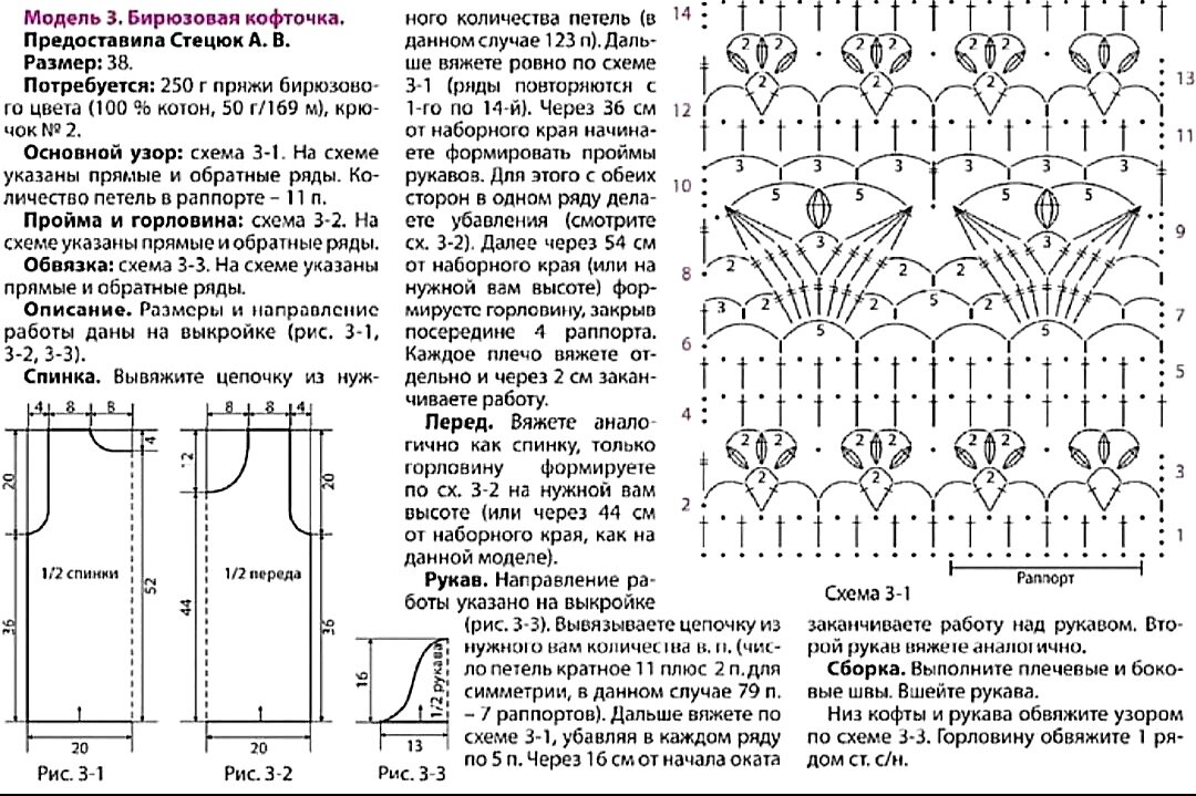Схемы для вязания крючком для начинающих кофты