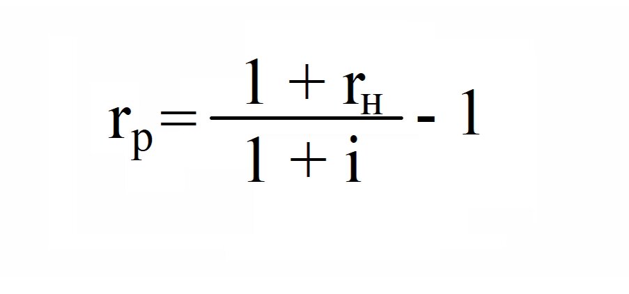 Формула реальной процентной ставки