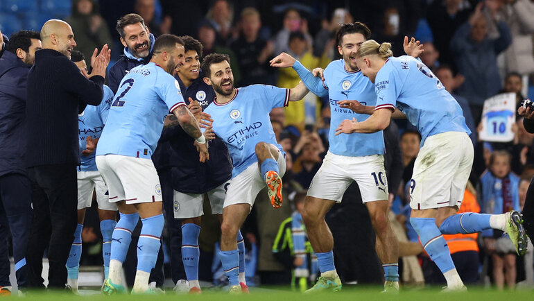    Радость футболистов «Манчестер Сити». Reuters