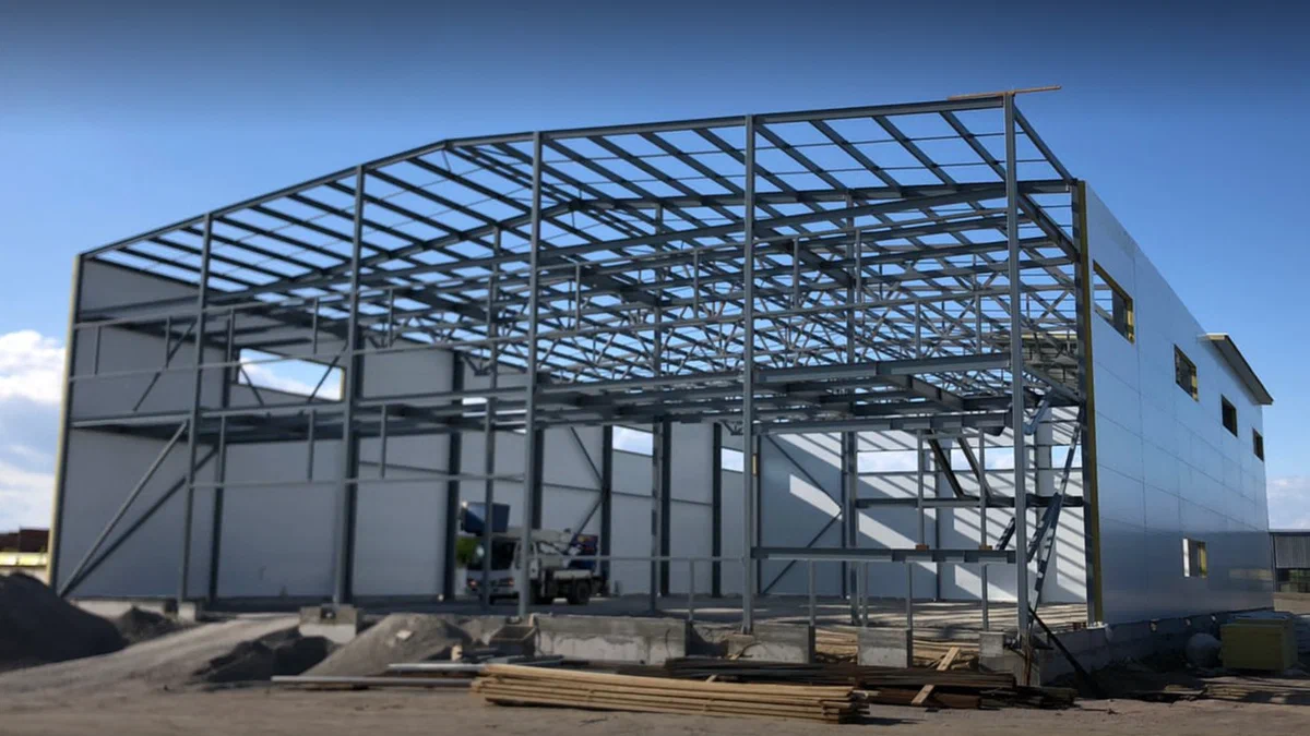 Металлоконсрукция+сэндвич панели с минеральной ватой