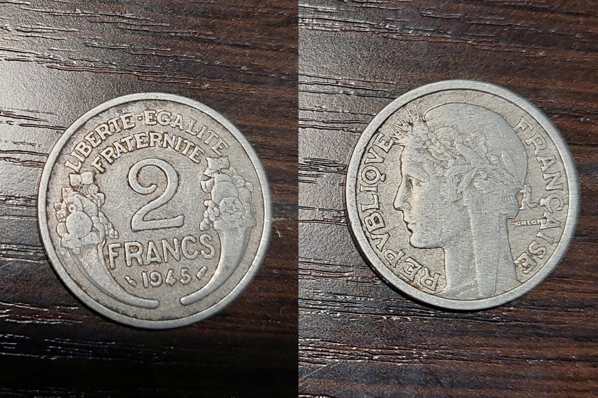 2 франка, 1945 года