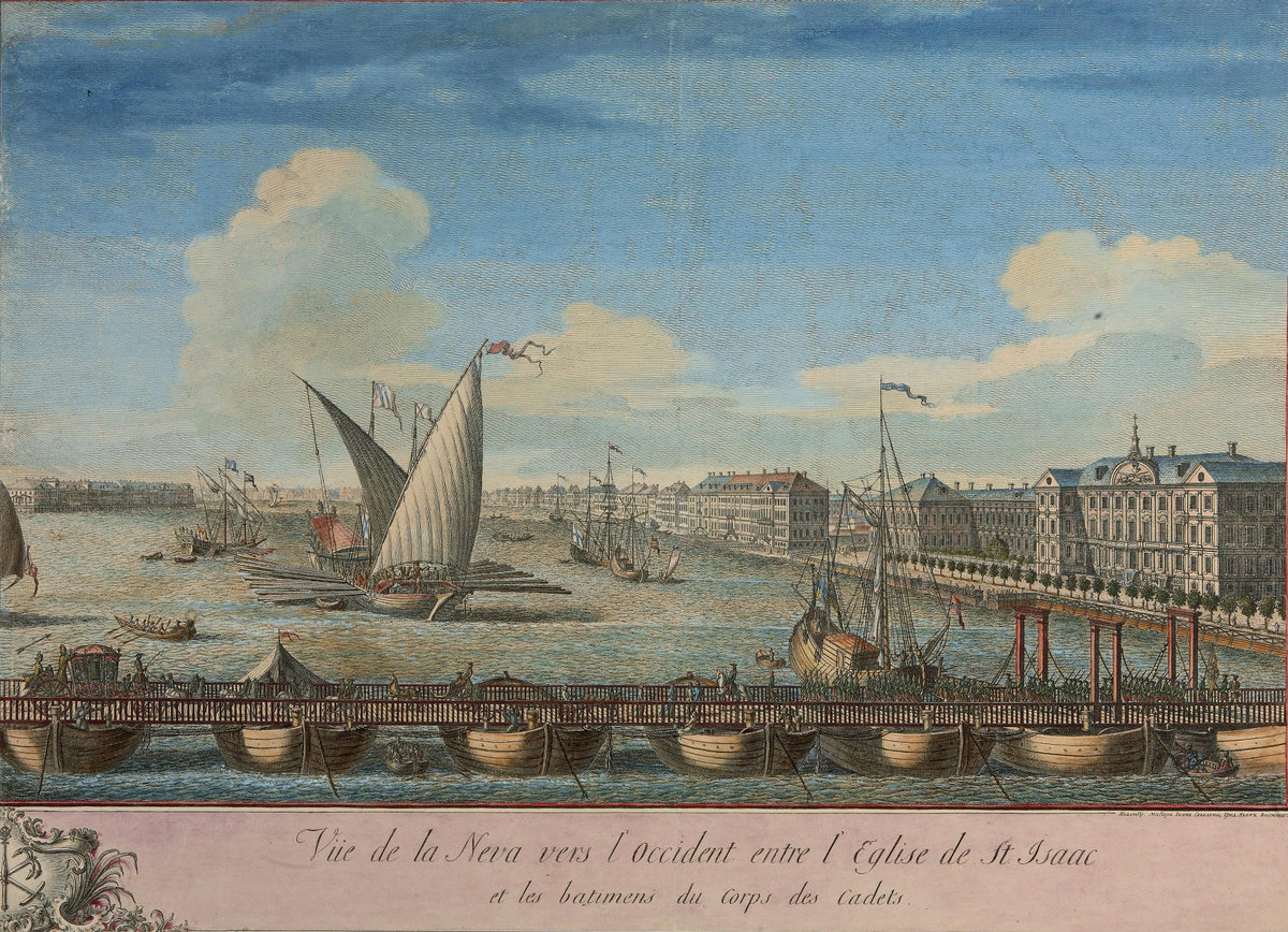 Исаакиевский плашкоутный мост.