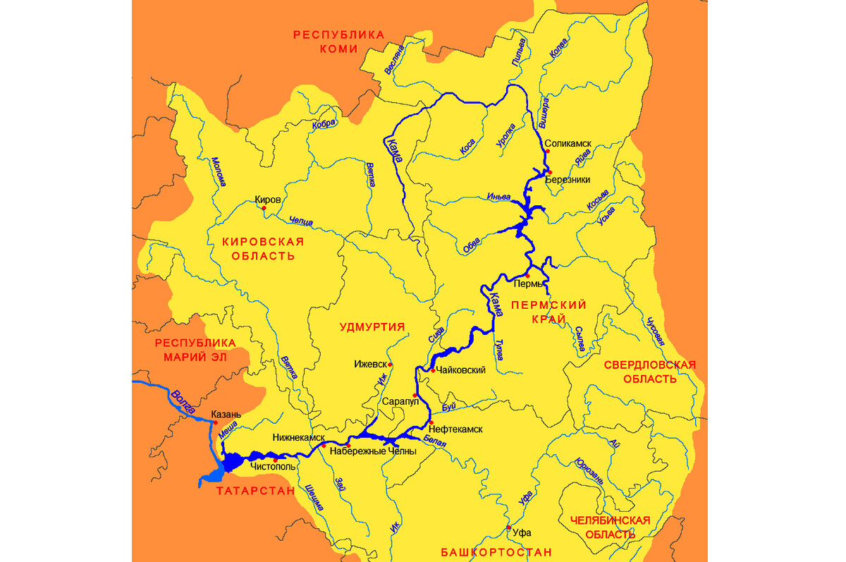 Где исток вятки. Река Кама на карте Пермского края с притоками. Бассейн реки Чусовая. Исток реки Кама на карте. Бассейн реки Кама.
