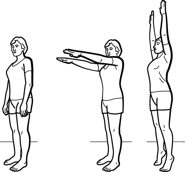 Начинаем делать вытяжения наверх через вдохи