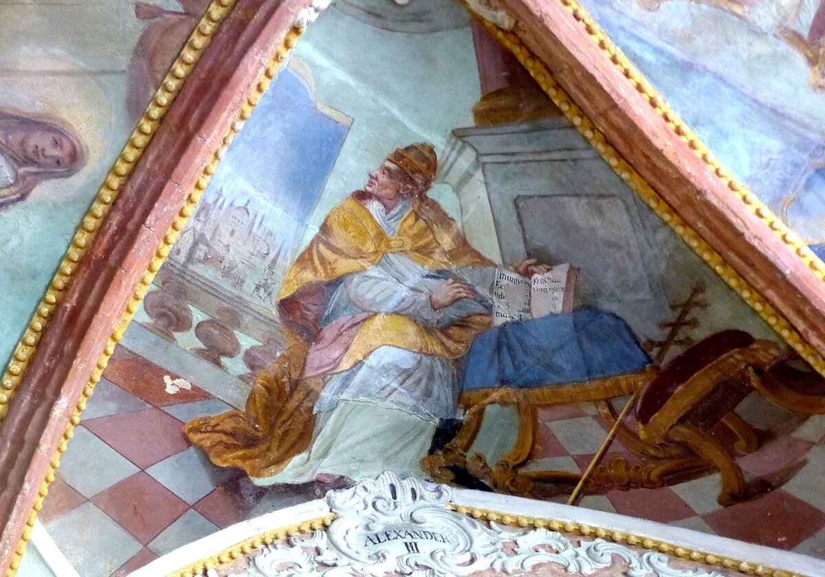 Александр III на фреске в чешском монастыре.