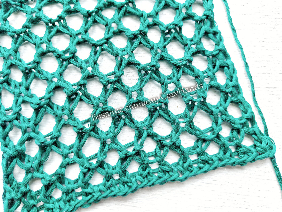 Крупная сетка спицами