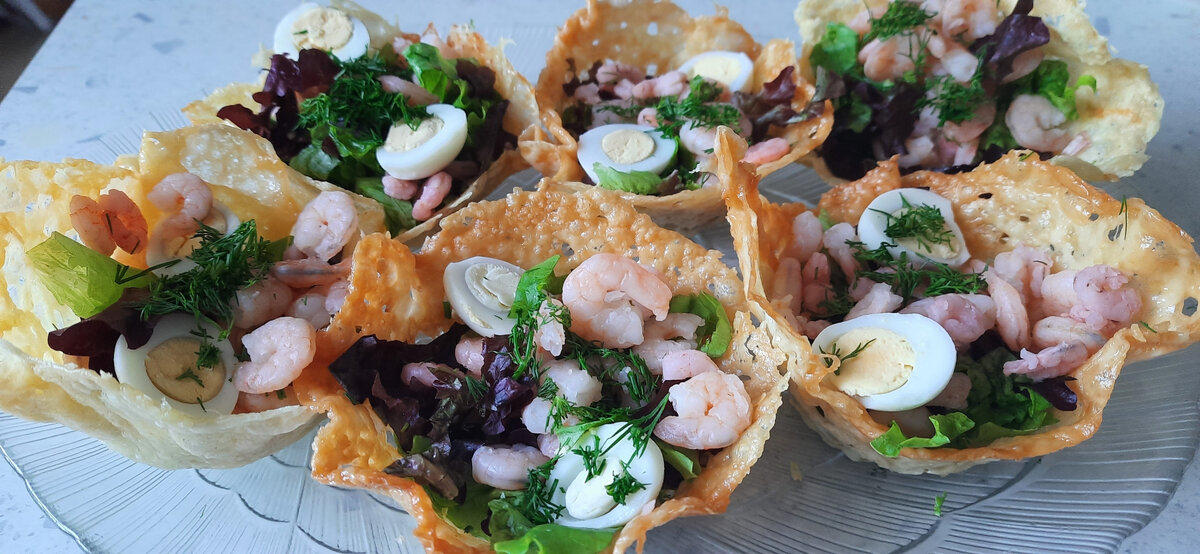 Готовые сырные корзиночки с начинкой