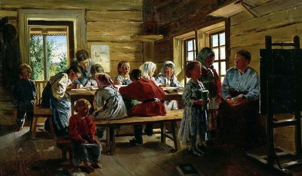 Владимир Егорович Маковский «В сельской школе», 1883 год 