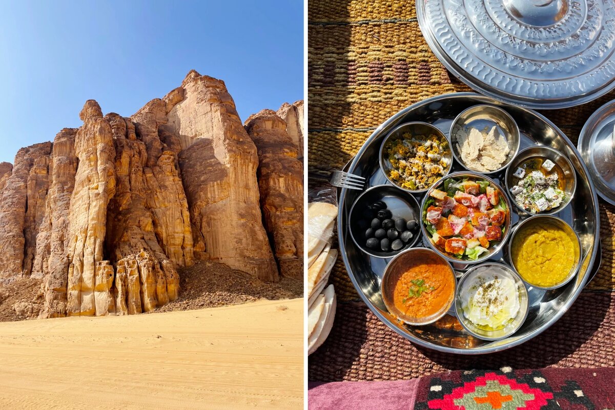 Завтрак среди скал Вади Альфанн, где также будет расположена постоянная общественная художественная площадка. Фотографии Лоры Даннен Редман.