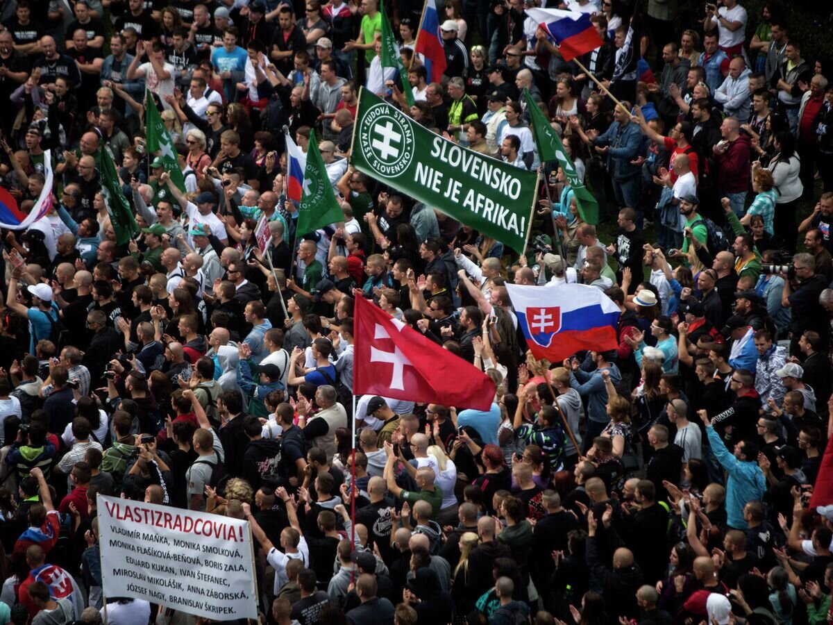    Митинг против миграционной политики Евросоюза в Братиславе, 20 июня 2015© AFP 2023 / Vladimir Simicek